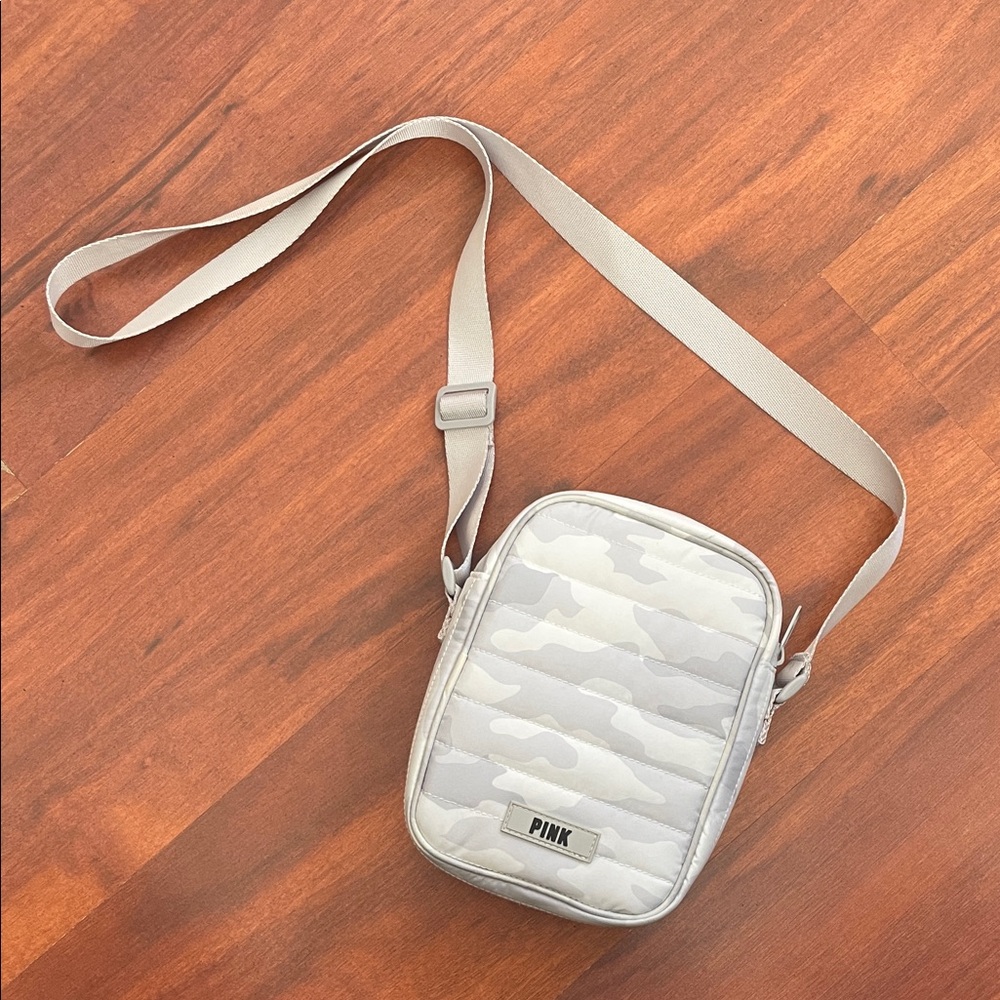 Victoria's Secret Grey Camouflage Crossbody Bag